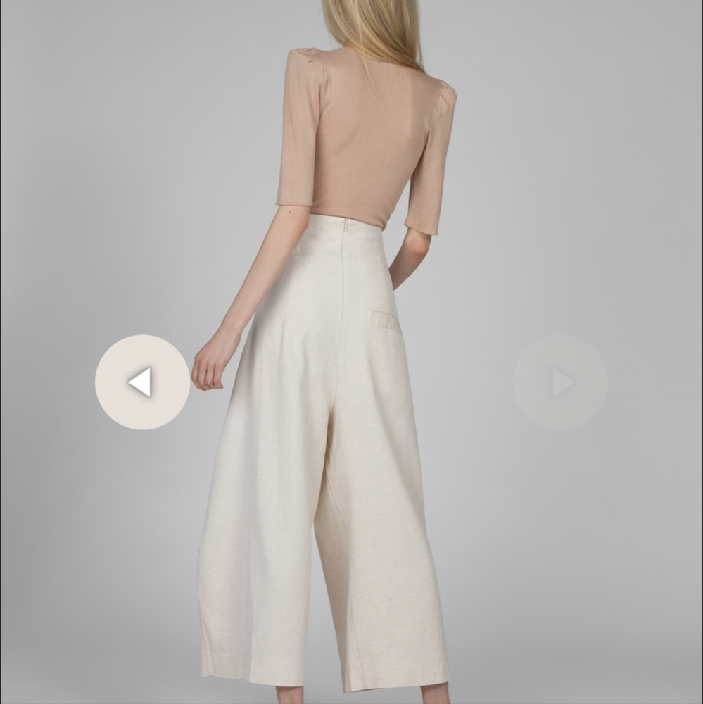 RARE Designer Henrik Vibscov High Rise Wide Leg Twill Pant - Picture 2 of 4